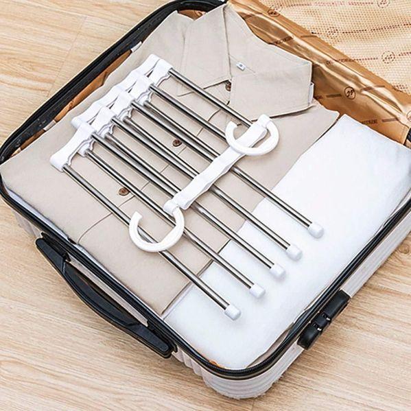 5-in-1 Stainless Steel Multifunction Pants Rack (Pack of 2) – Retractable Trouser Hanger | NISHU Superstores