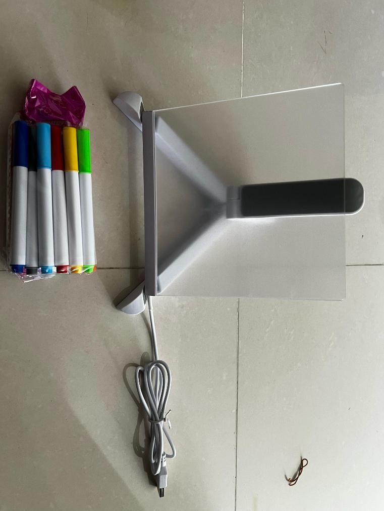 3D LED Light Glass Acrylic Writing Pad – Colorful Night Lamp & Decorative Display | NISHU Superstores