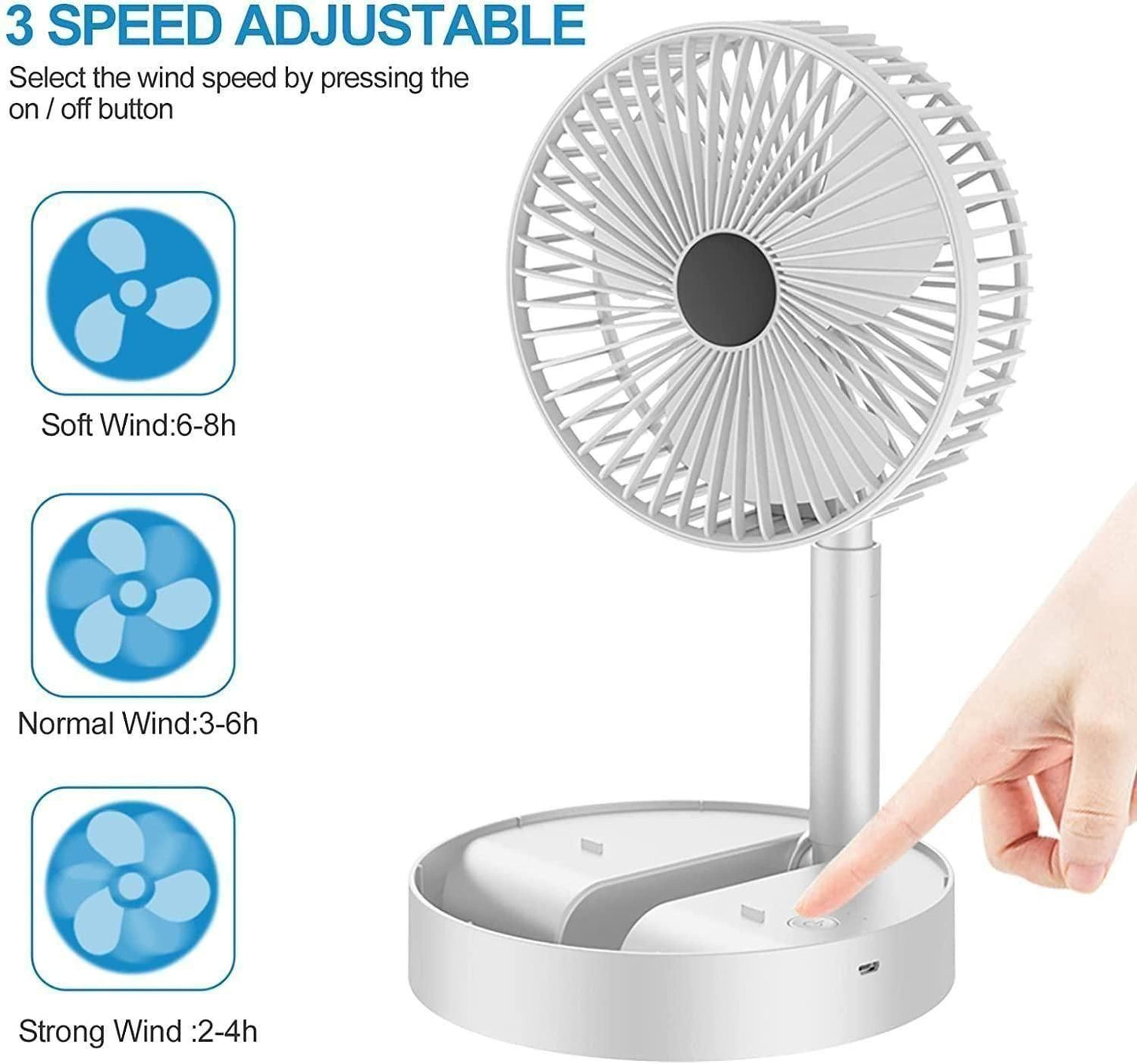 Powerful Rechargeable Table Fan – Portable & Energy-Efficient (Pack of 2) | NISHU Superstores