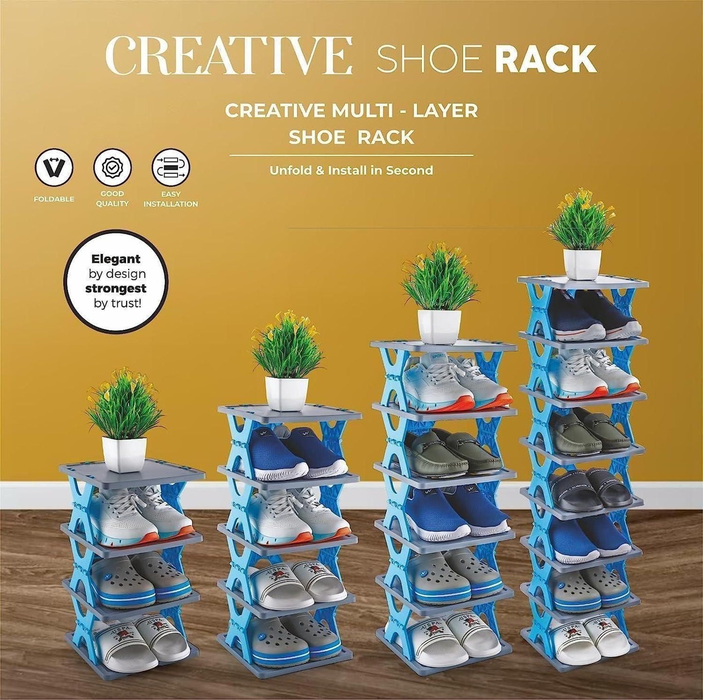 Smart Foldable 5-Layer Shoe Rack | Space Saver from NISHU Superstores