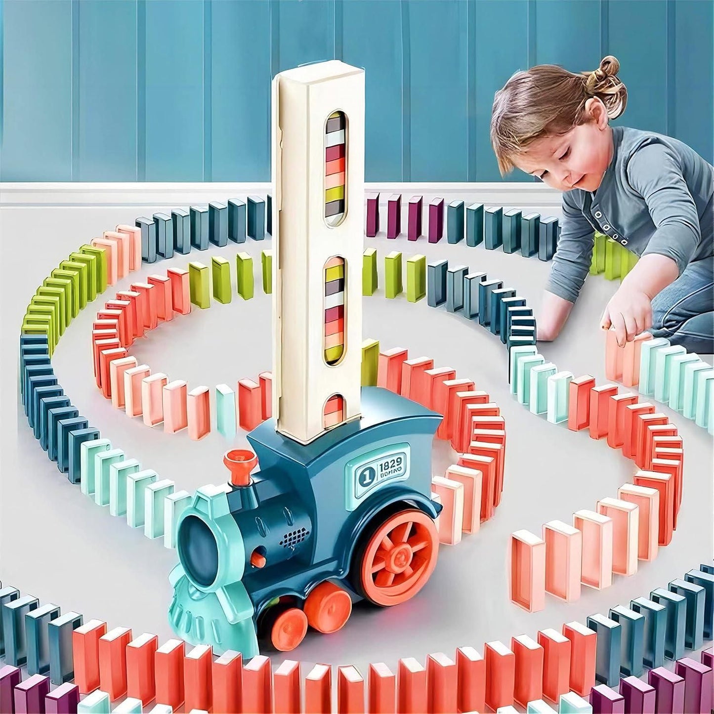Train Toy Domino Set for Kids – BPA-Free Plastic with Sound & Automatic Domino Laying | NISHU Superstores