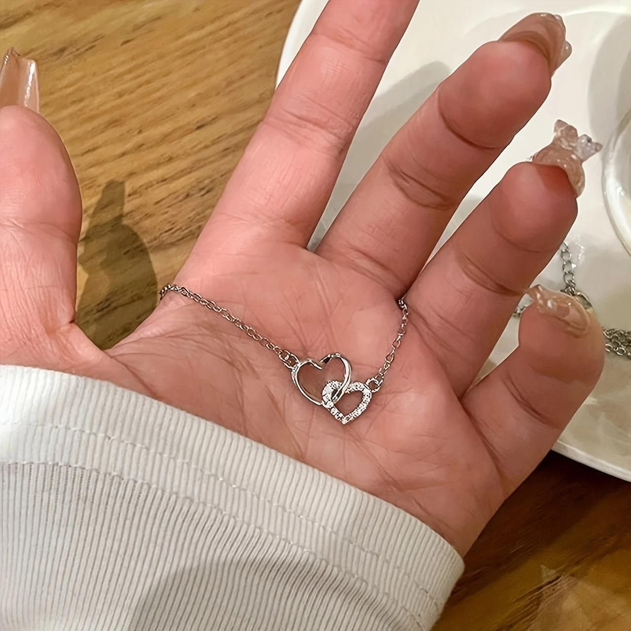 Women’s Dual Heart Pendant with Chain | Micro Plated Jewelry | NISHU Superstores