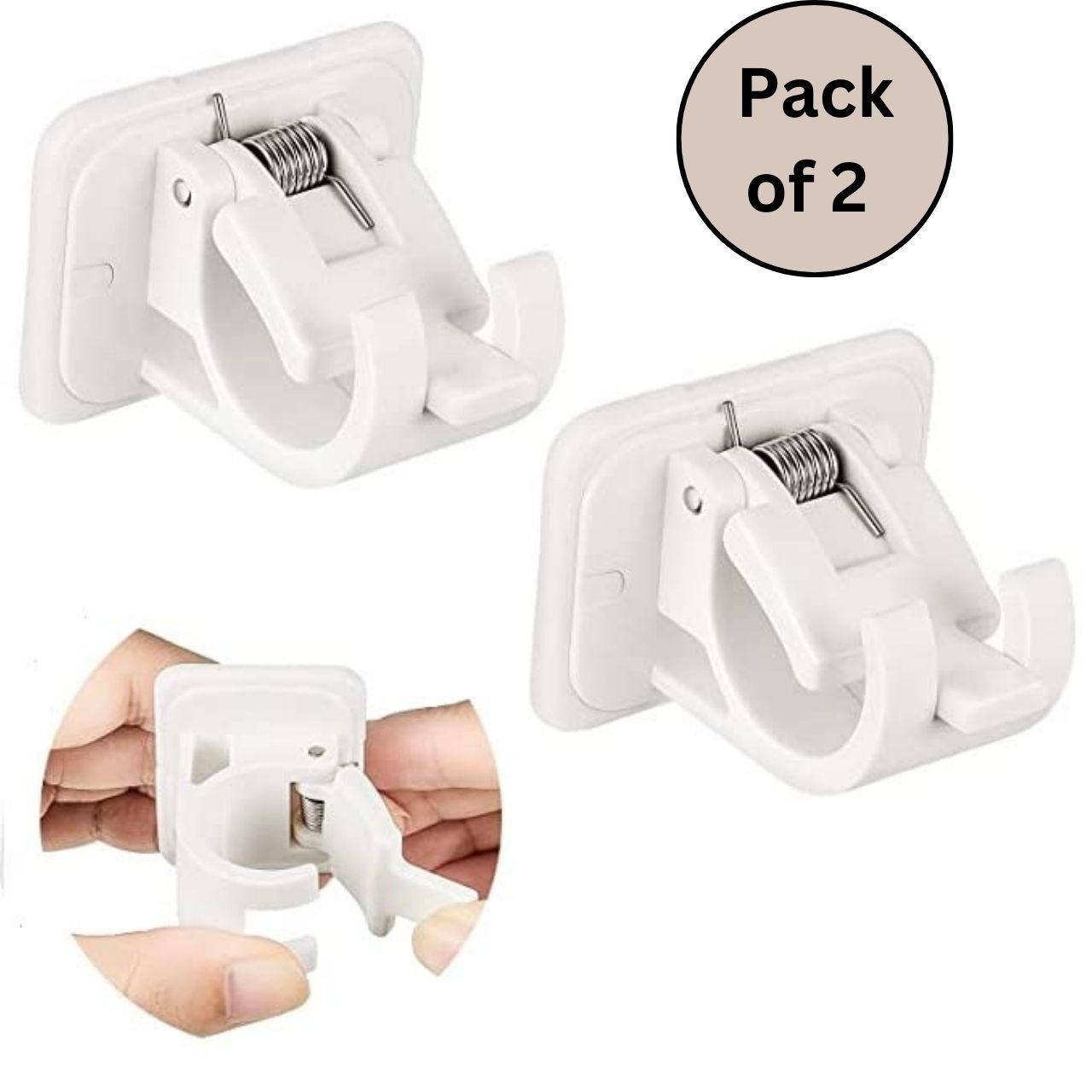 Self-Adhesive Wall Mount Clip Hooks (Pack of 2) – Instant Stick-On Hangers | NISHU Superstores