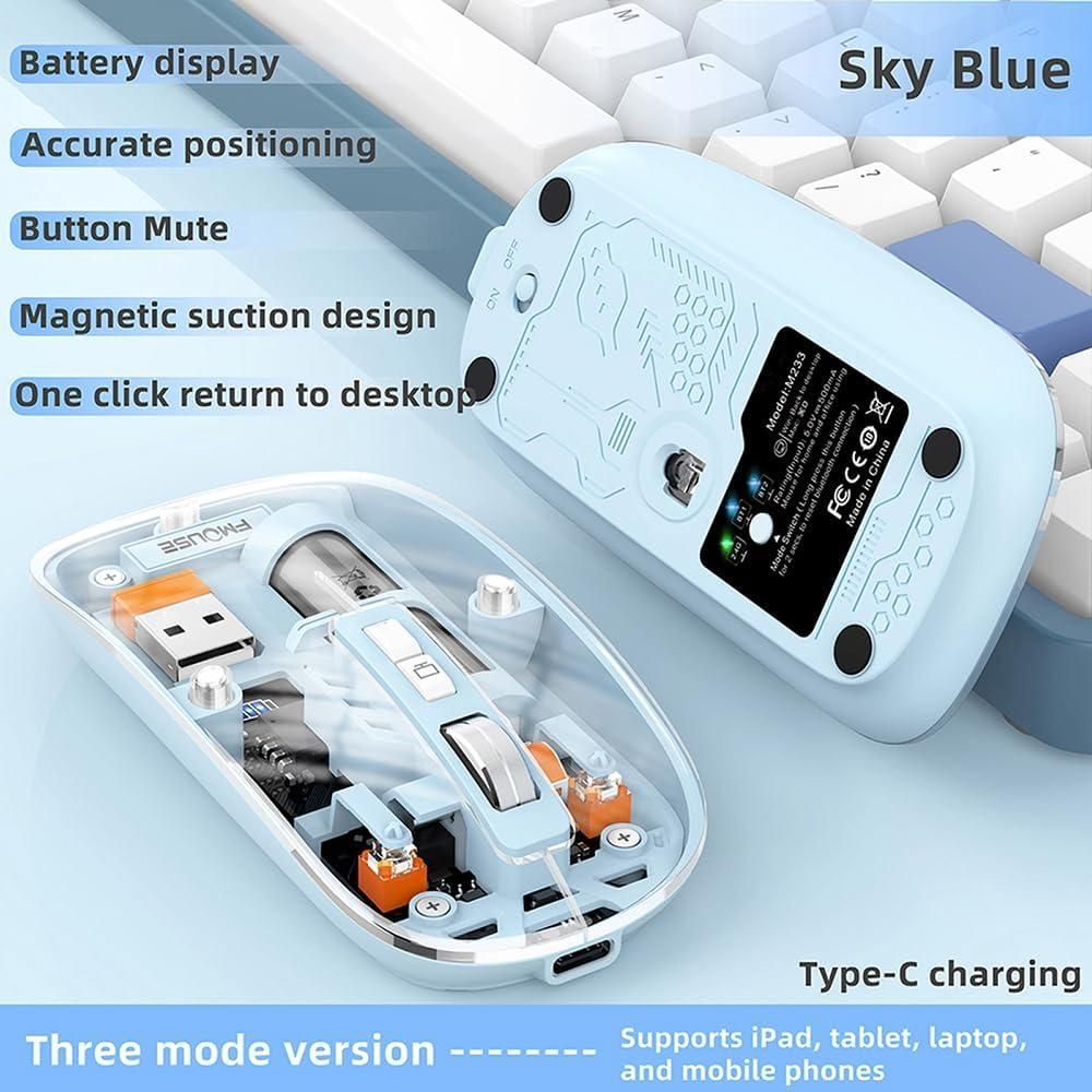 Rechargeable Transparent Mouse – Sleek, Wireless & Stylish Design | NISHU Superstores