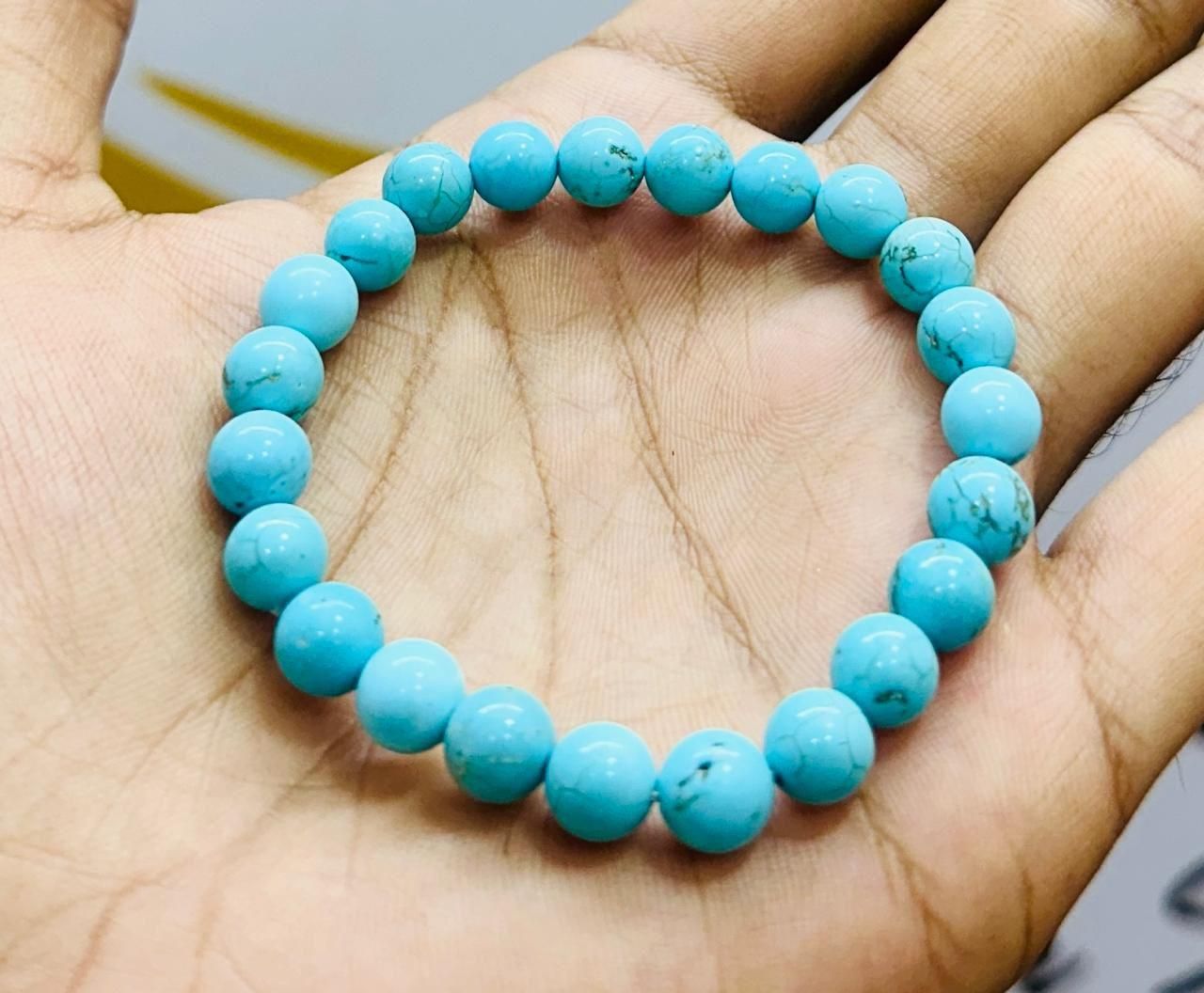 Firoza (Turquoise) Stone-Beads Bracelet | Healing & Energy Jewelry | NISHU Superstores