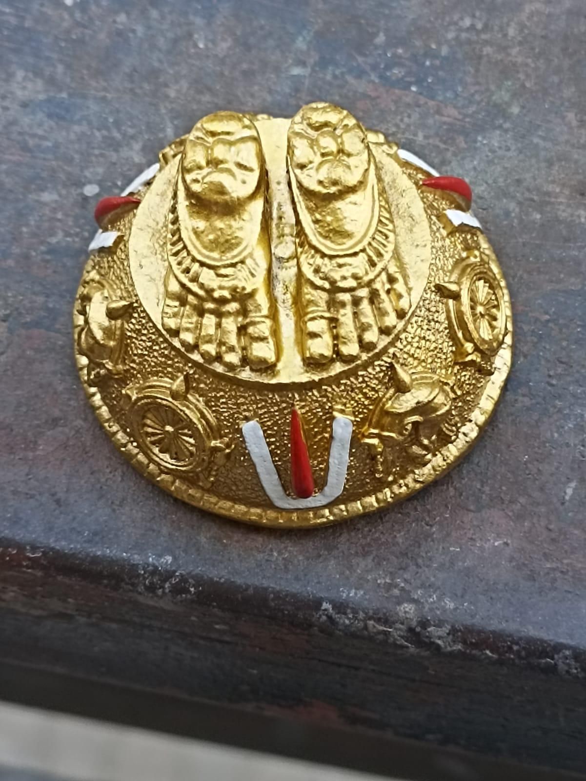 Gold Plated Antique Lord Balaji Charan Paduka – Spiritual Home Décor | NISHU Superstores