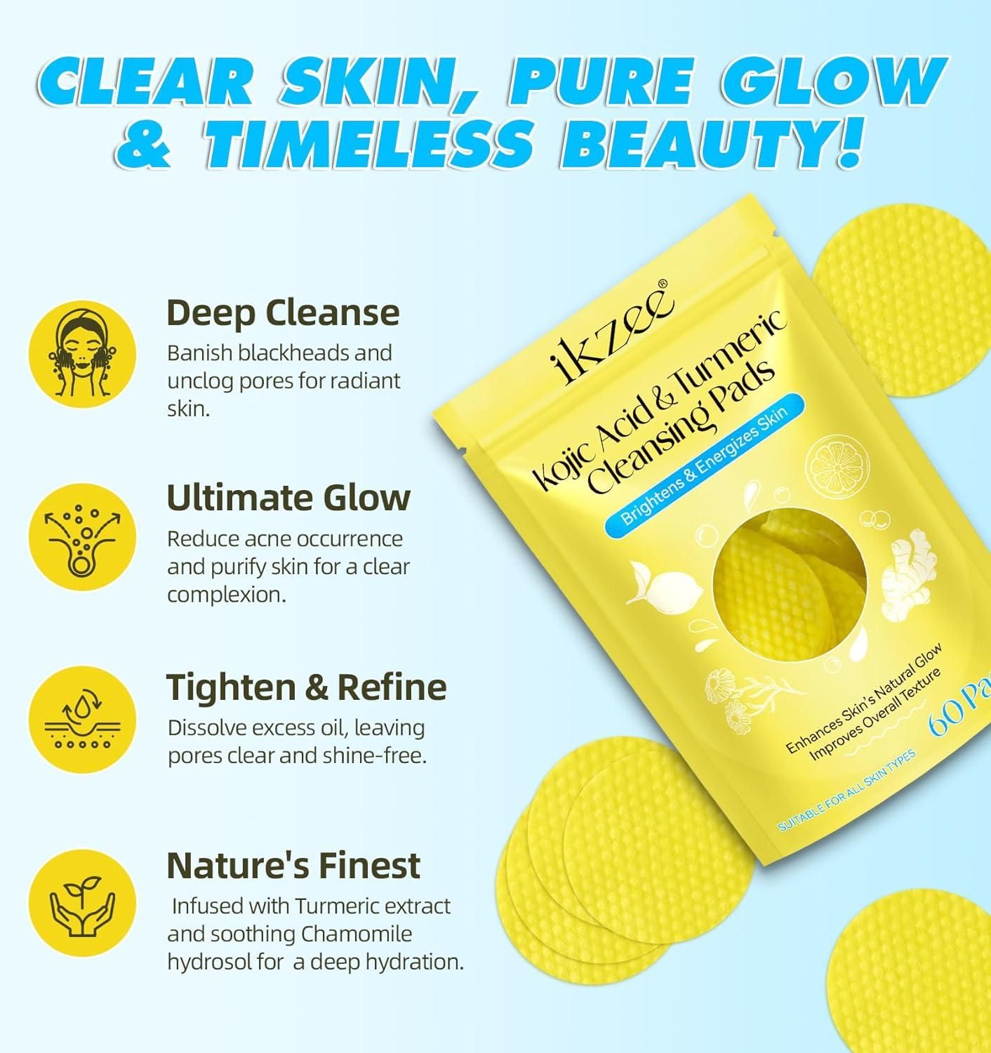 Turmeric Kojic Acid Cleansing Pads – Brightening & Exfoliating Skincare | NISHU Superstores
