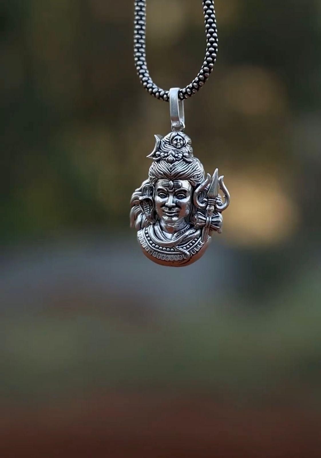Lord Mahadev Premium Pendant with Chain – Shiva Trishul Damru Necklace | NISHU Superstores