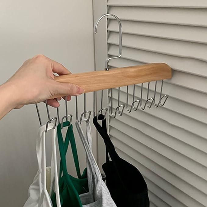 Multifunctional Wooden Hanger with Metal Hooks – Wall Mount Rack (Pack of 1) | NISHU Superstores