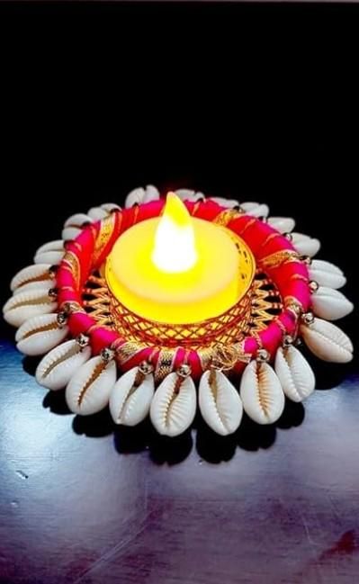 Cowrie Shell Design Tealight Holder (Pack of 2) – Decorative Candle Holder | NISHU Superstores
