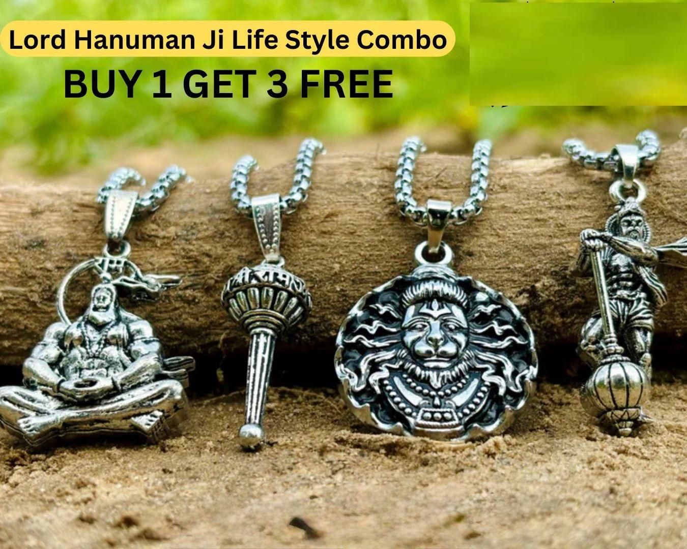 Lord Hanuman Chain with Pendant – Pack of 4 Spiritual Neck Chains | NISHU Superstores