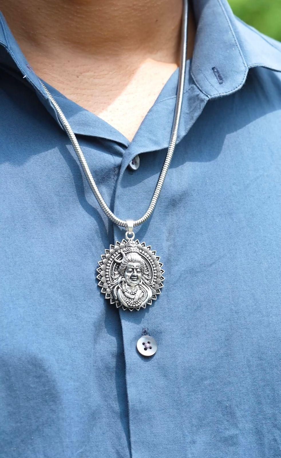 Lord Shiva Pendant with Snake Chain – Spiritual Jewelry for Men & Women | NISHU Superstores