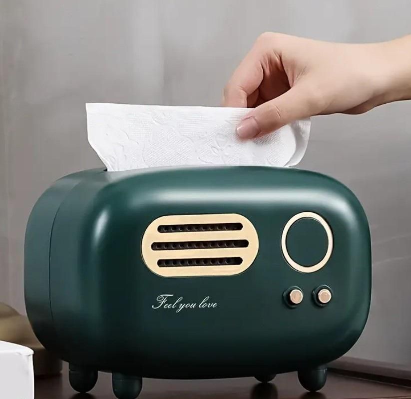 Vintage Radio Box Tissue Holder – Retro Style Tissue Dispenser for Home & Office | NISHU Superstores