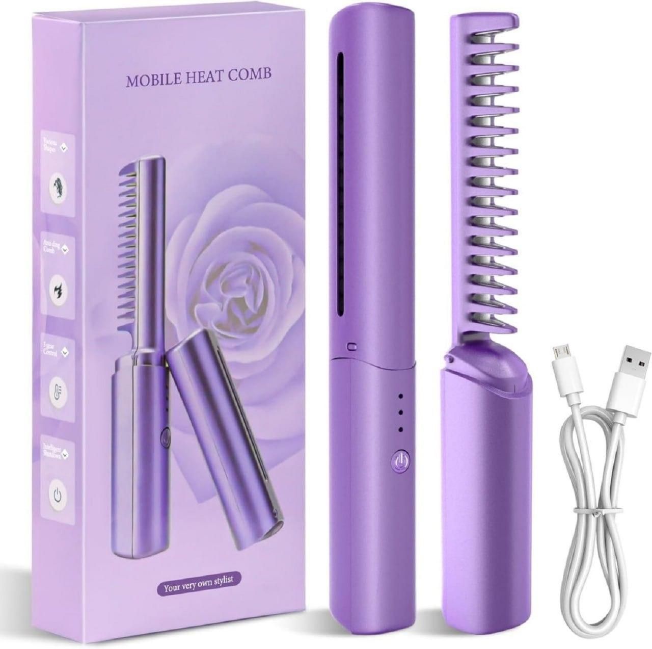 Meneflix Portable Mini Hair Straightener – Cordless Rechargeable Hot Comb | NISHU Superstores