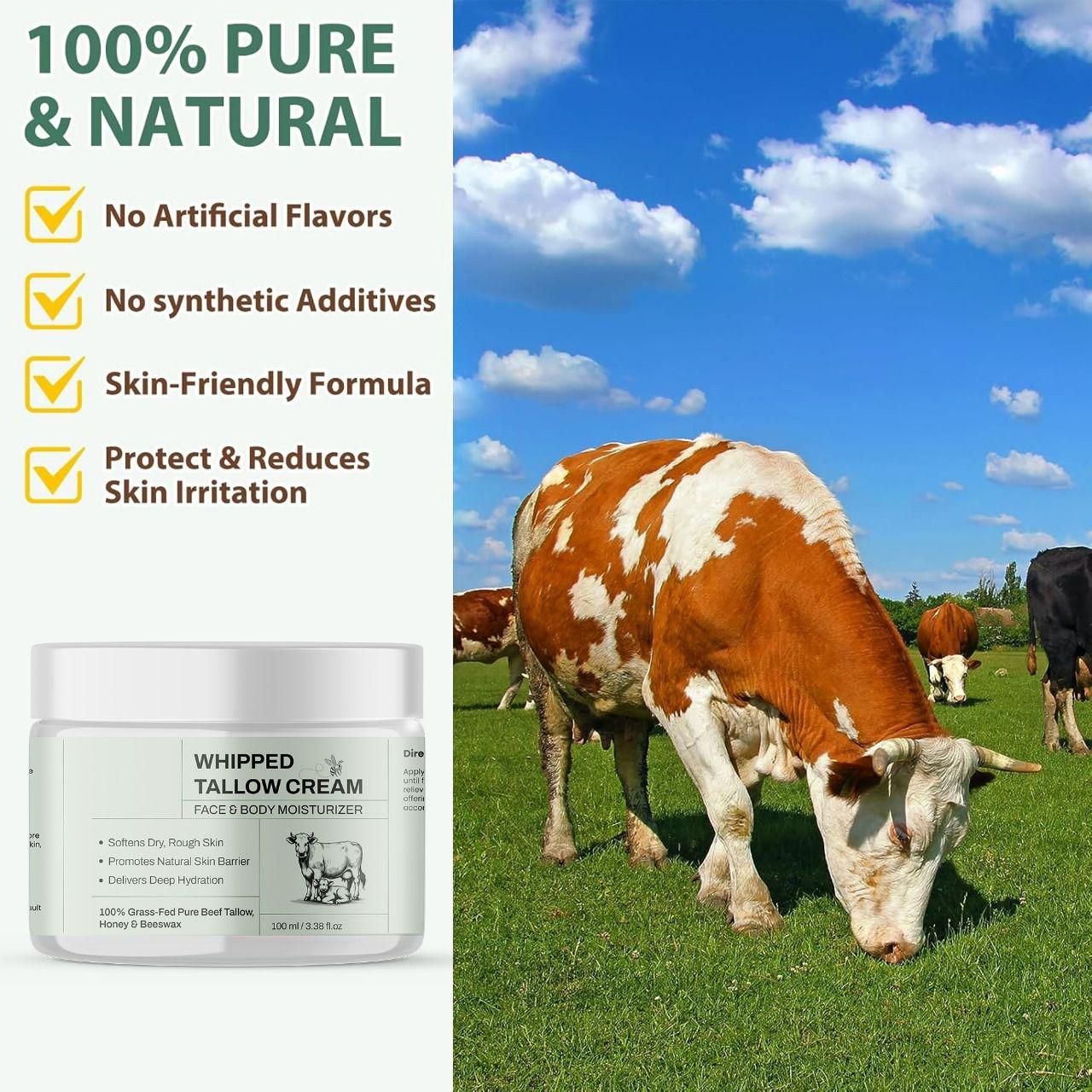 Whipped Tallow Cream 100ml | Natural Moisturizing & Skin Repair Cream | NISHU Superstores