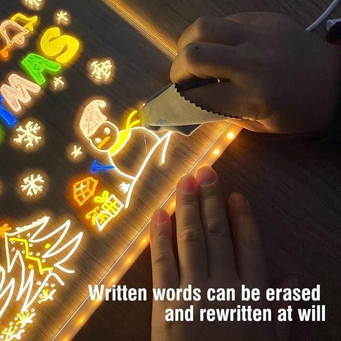 3D LED Light Glass Acrylic Writing Pad – Colorful Night Lamp & Decorative Display | NISHU Superstores