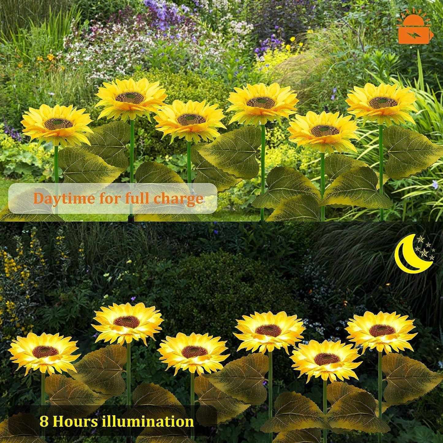 Sunflower Solar Powered Garden Light | Decorative Outdoor LED Lamp (Pack of 1) | NISHU Superstores