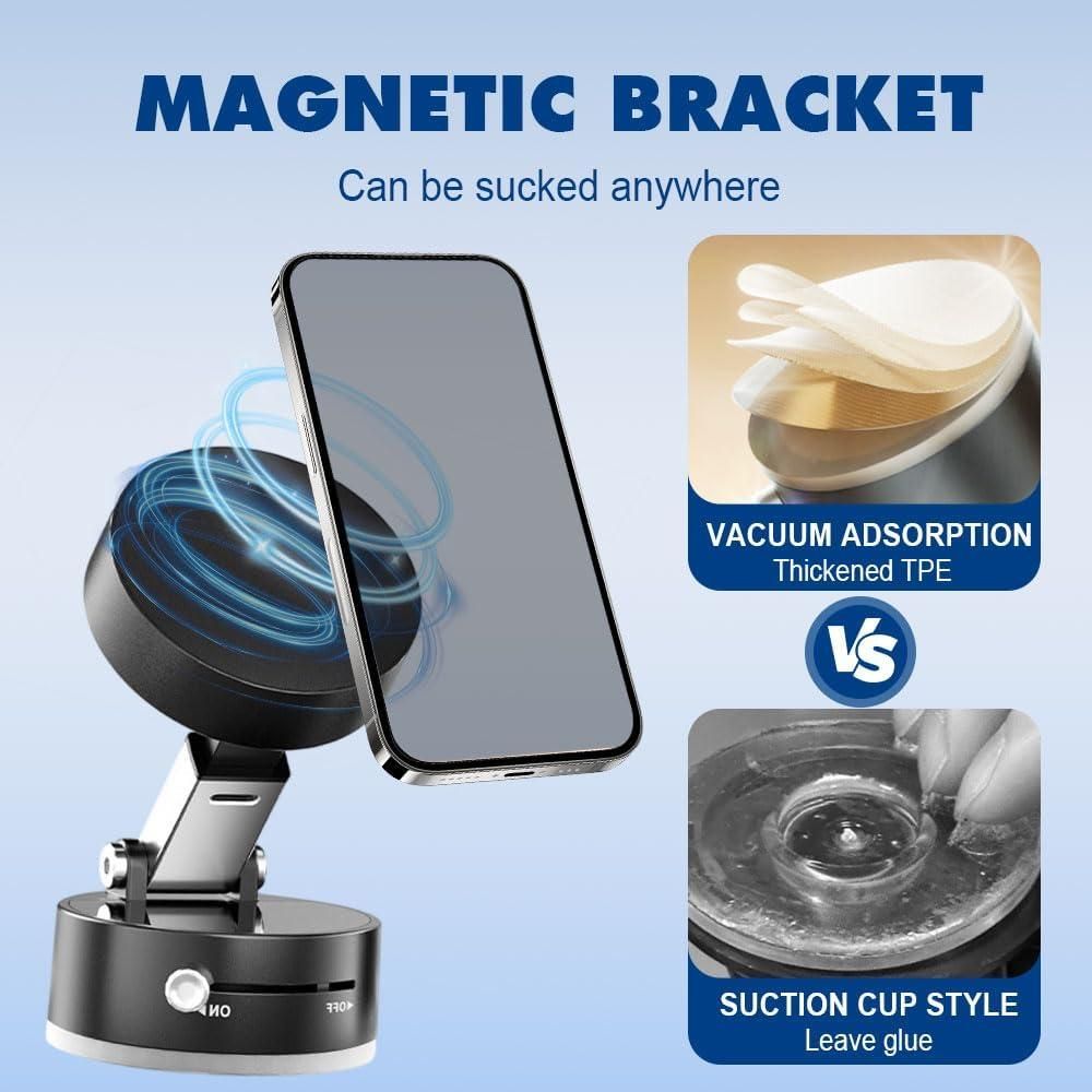 Vacuum Magnetic Suction Phone Holder – 360° Rotating Car Mount | NISHU Superstores