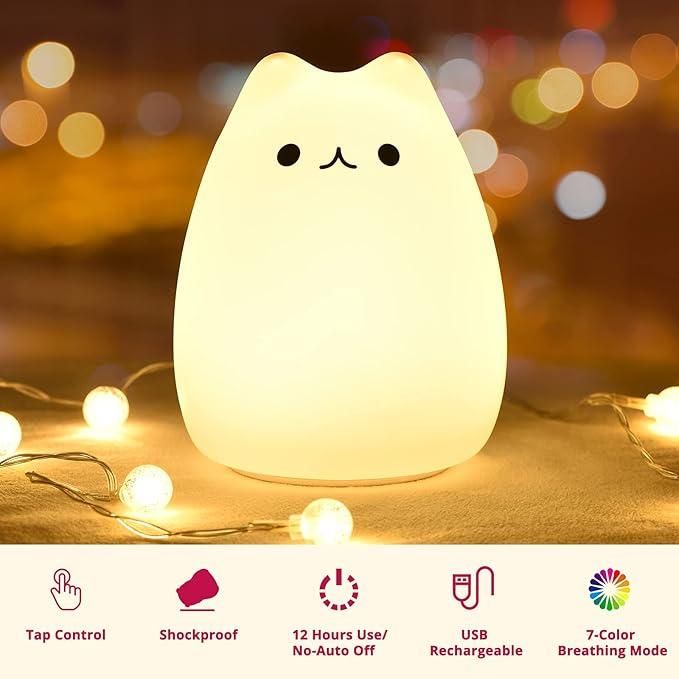 Little Cat Silicone Night Light – Cute LED Lamp for Kids | NISHU Superstores