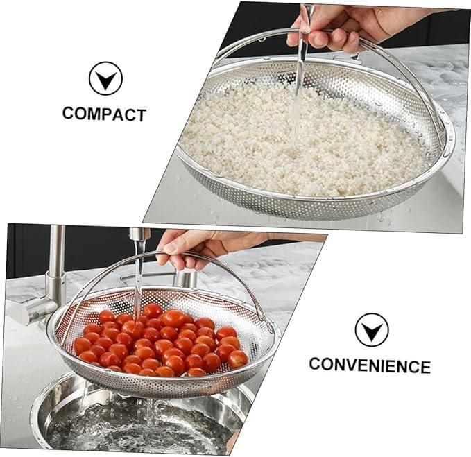 Stainless Steel Draining & Rinsing Bowl – Ideal for Washing Vegetables & Fruits | NISHU Superstores