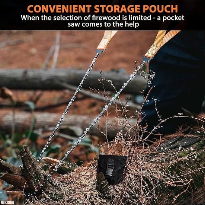 Pocket Chainsaw with Grips – Folding Pull Saw + Storage Pouch | NISHU Superstores