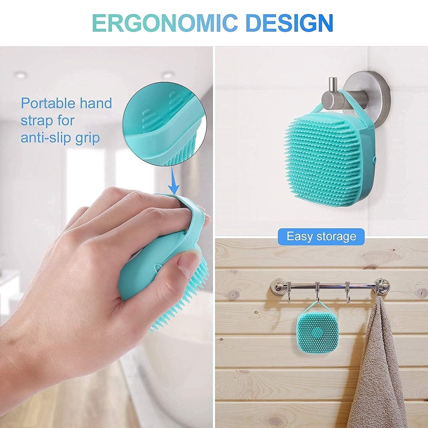 Soft Silicone Bath Brush with Hook – Gentle Scrubber for Babies & Adults | NISHU Superstores