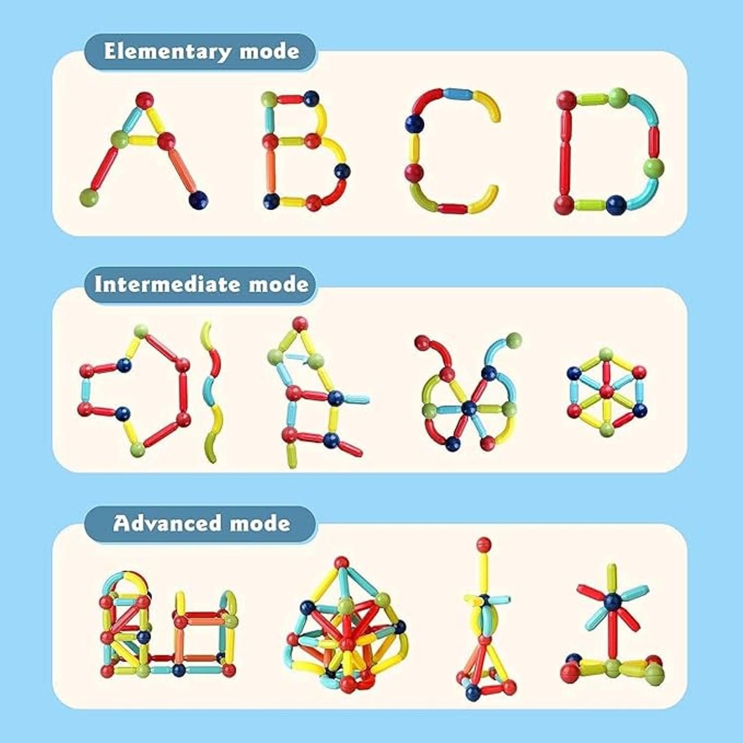 Magnetic Sticks Building Blocks for Kids – 36 Pcs Big Magnetic Toys | NISHU Superstores