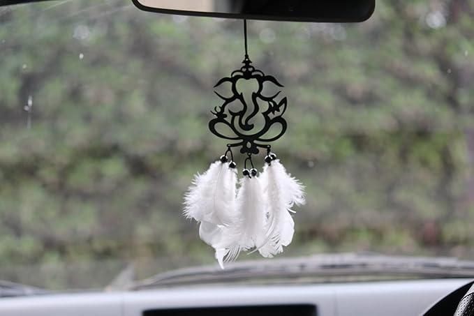 Hanging Car Accessories Dream Catcher with Shree Ganesh Idol – Spiritual Car Charm | NISHU Superstores
