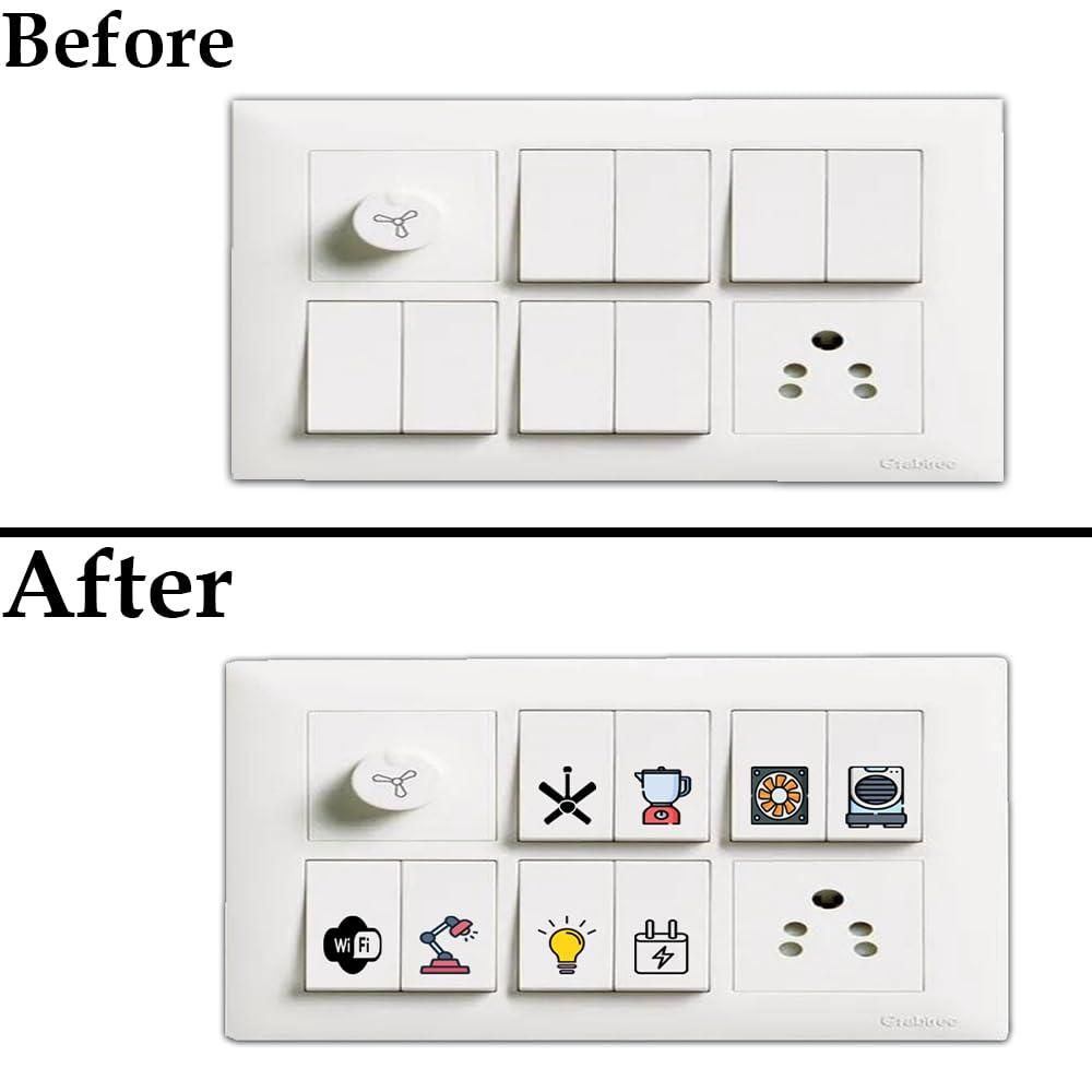 3D Premium Switch Stickers (Set of 149) – Decorative & Waterproof | NISHU Superstores