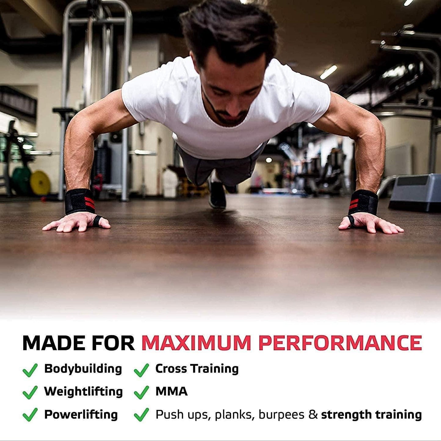 Wrist Band Straps with Thumb Loop for Gym – Weightlifting Support (Pack of 1) | NISHU Superstores