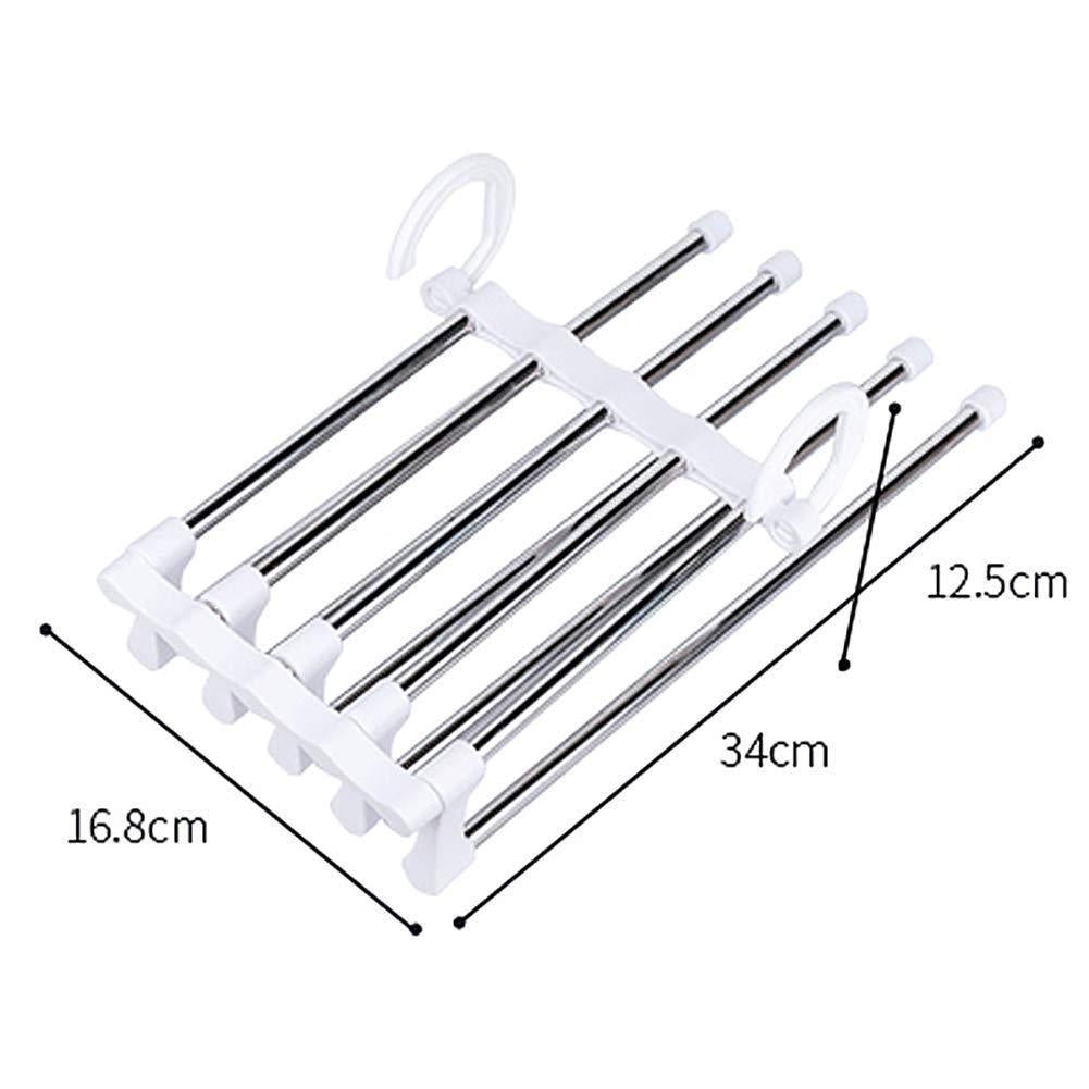 5-in-1 Stainless Steel Multifunction Pants Rack (Pack of 2) – Retractable Trouser Hanger | NISHU Superstores