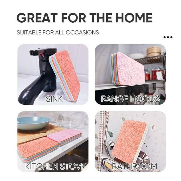 Rainbow Microfiber Dish Cleaning Sponges – 12 Pcs | Non-Scratch & Reusable – NISHU Superstores