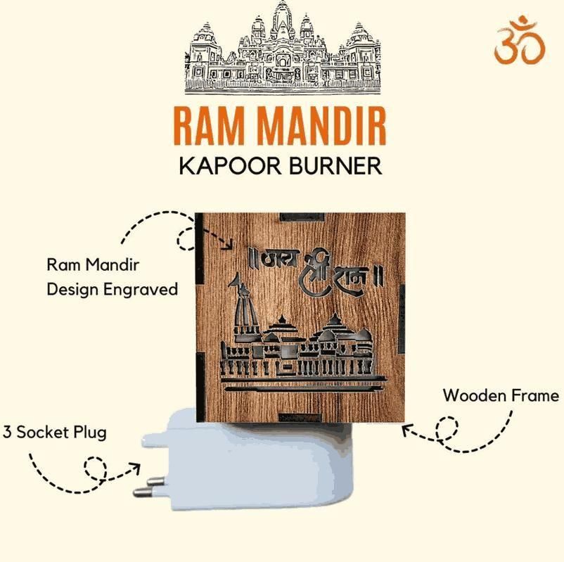 3-in-1 Ajodhya Ram Mandir Aroma Burner & Night Lamp – Divine Décor, Fragrance & Light | NISHU Superstores
