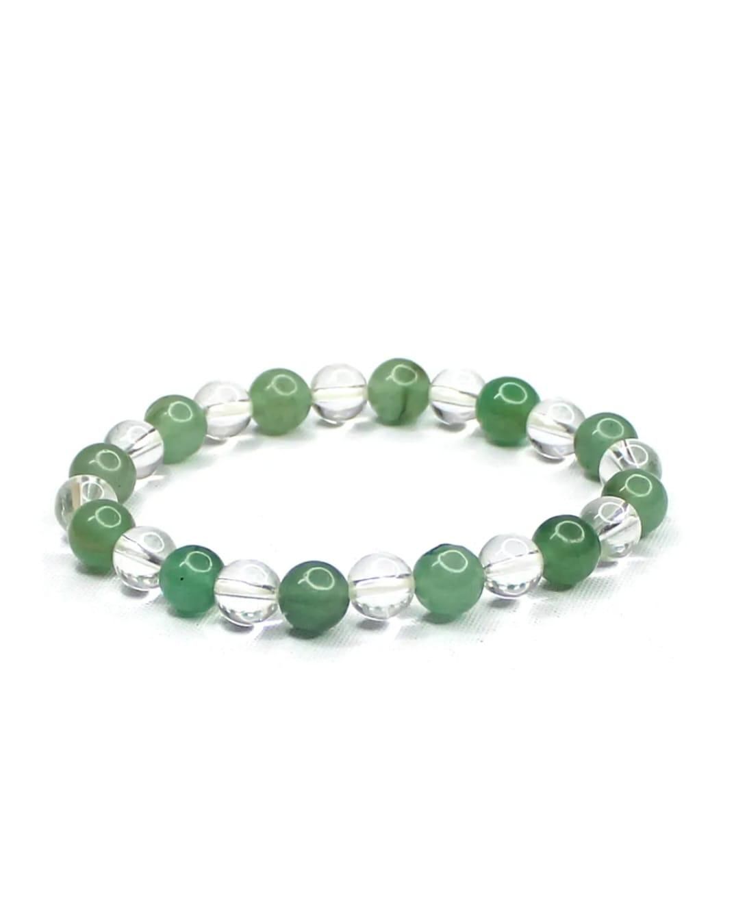 Green Aventurine & Clear Bracelet (Pack of 2) | Healing & Energy Jewelry | NISHU Superstores