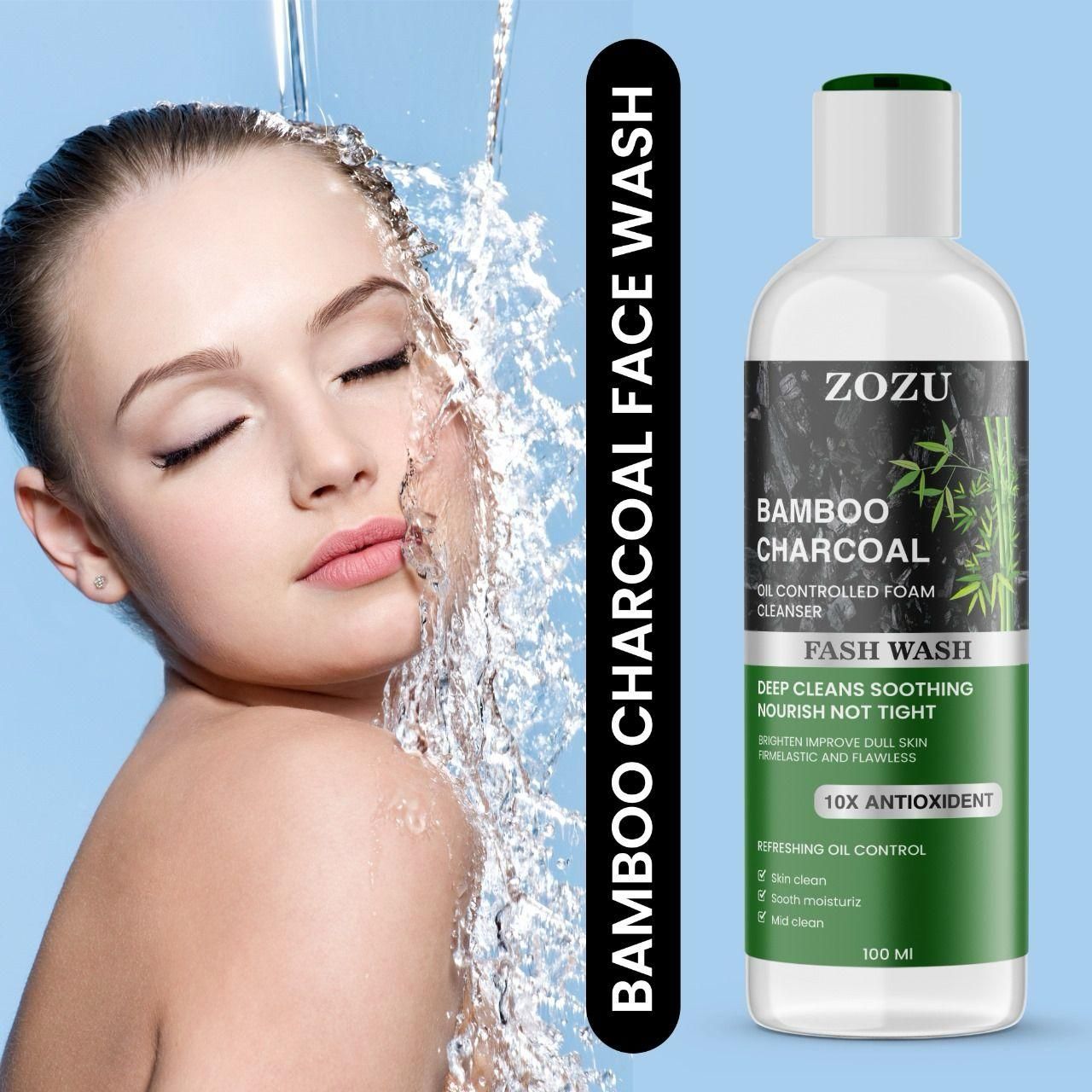 ZOZU Charcoal Face Wash 100ml – 10x Antioxidant Deep Cleanser for Clear Skin | NISHU Superstores