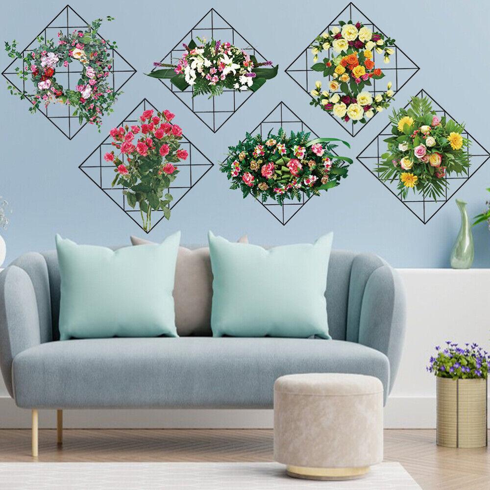 Flower Grid Wall Art Sticker – Floral Office & Home Decor Decal | NISHU Superstores