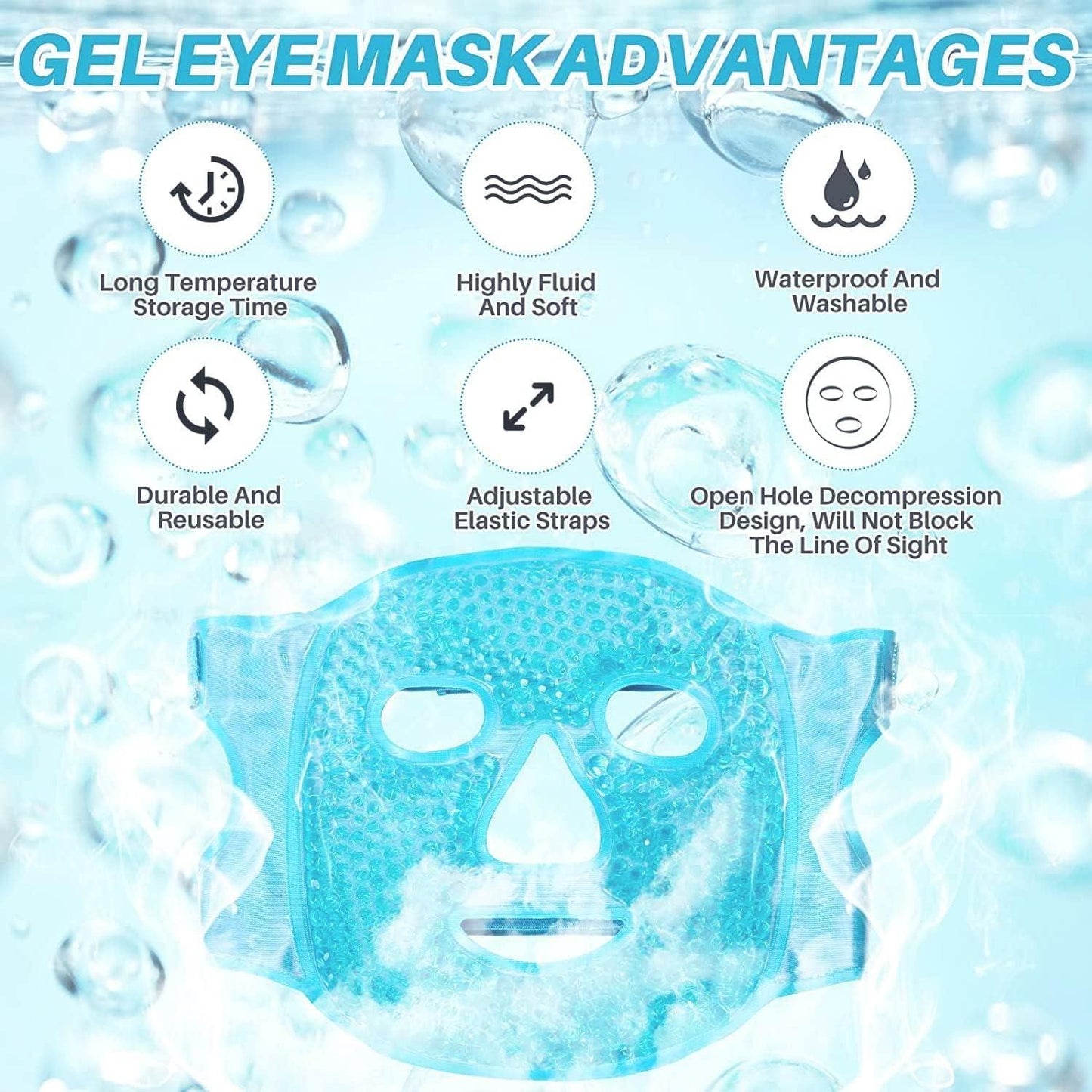 Cool Gel Full Face Mask – Summer Ice Cooling Sleeping Mask | NISHU Superstores