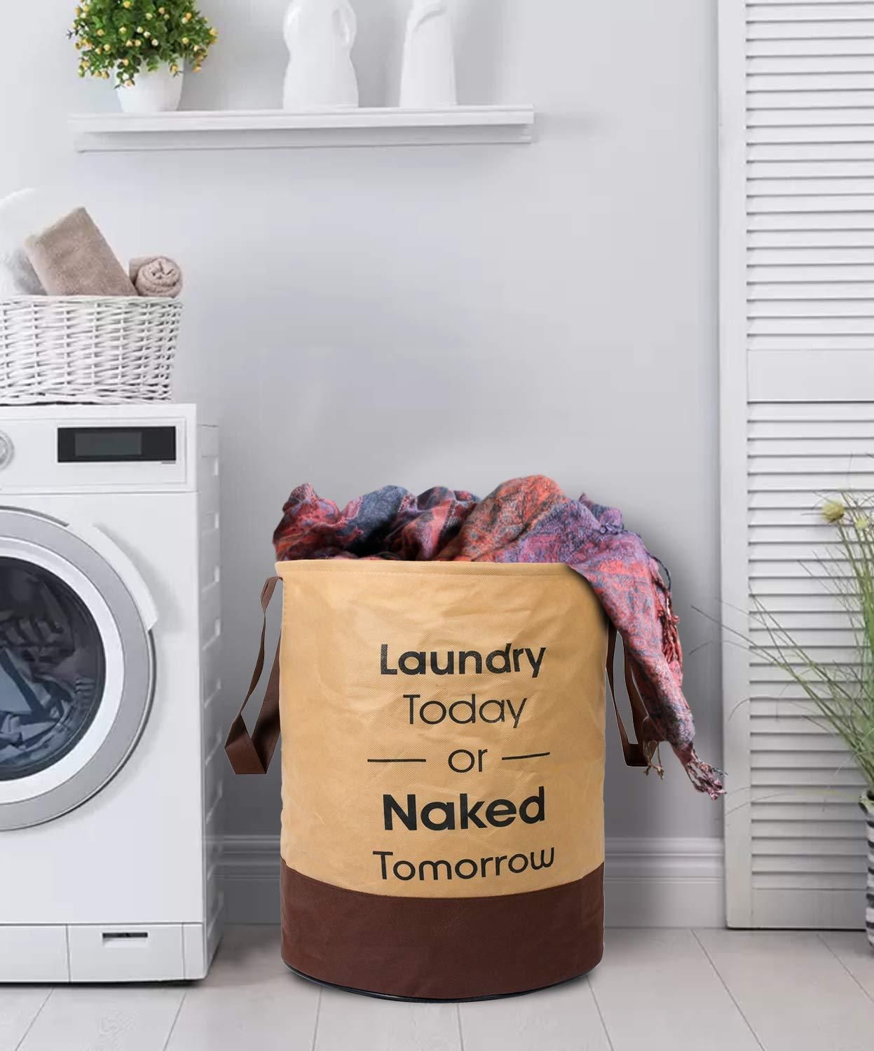 Round Non-Woven Laundry Bag/Hamper – Foldable, Lightweight & Durable | NISHU Superstores
