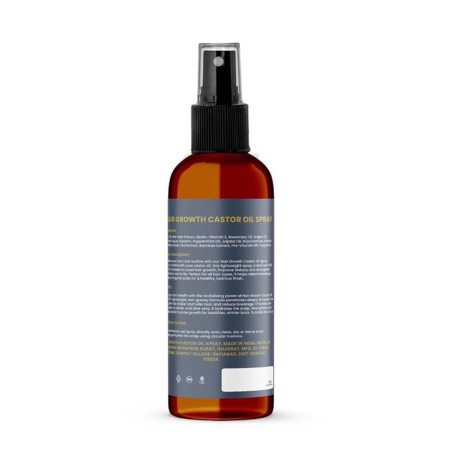 ELLOHE Hair Growth Castor Oil Spray – 120ml Pack of 2 for Hair Thickness & Regrowth | NISHU Superstores