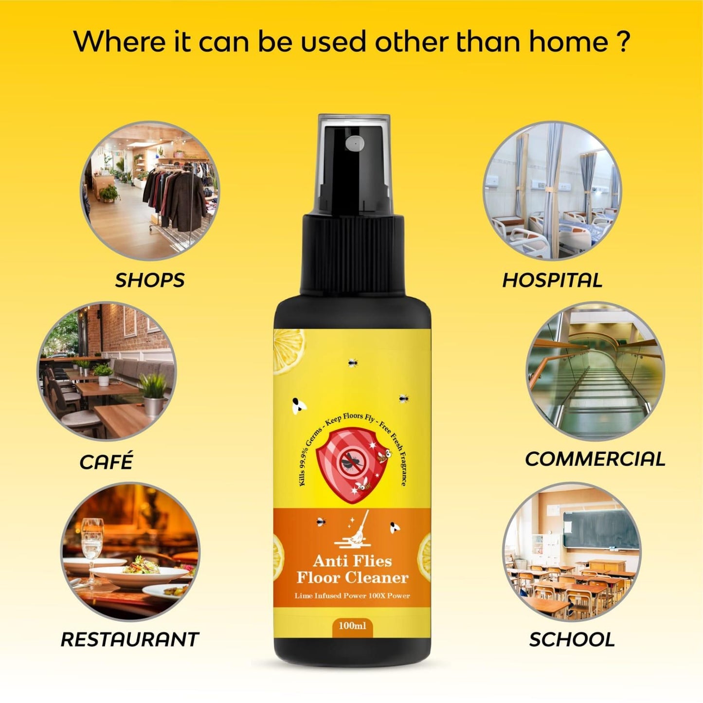 Anti Flies Floor Cleaner Spray (Pack of 2) | Insect Repellent & Floor Disinfectant | NISHU Superstores