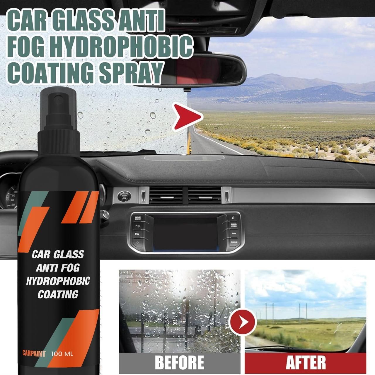 Car Glass Anti-Fog Hydrophobic Coating 100ml (Pack of 2) – Clear Vision & Protection | NISHU Superstores