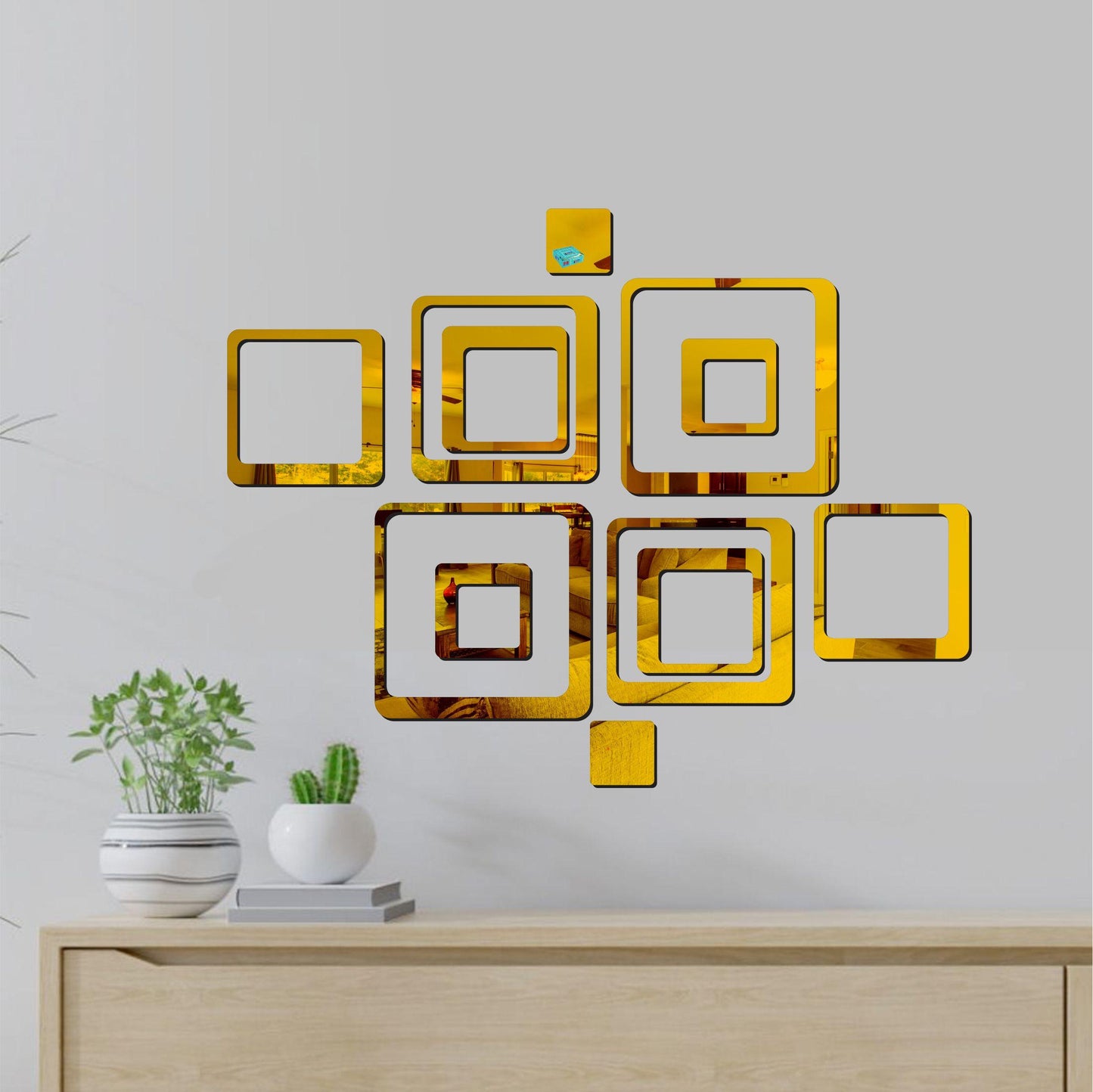 3D Acrylic Mirror Wall Sticker – Modern Home Decoration | NISHU Superstores