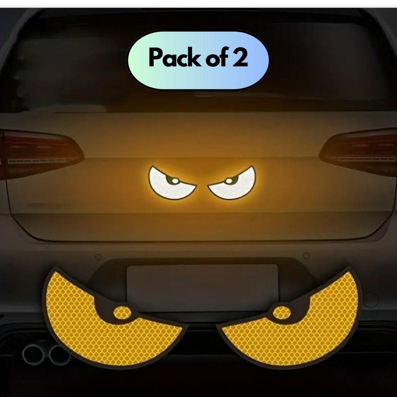 Monster Eyes Reflective Car Stickers (Pack of 2) – 4 Pcs Each | Stylish & Safe – NISHU Superstores