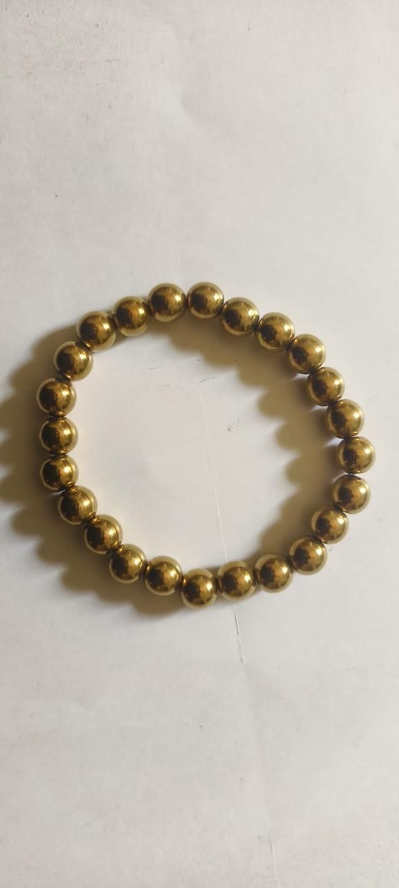 Golden Pyrite 8mm Natural Stone Bracelet for Men & Women | NISHU Superstores