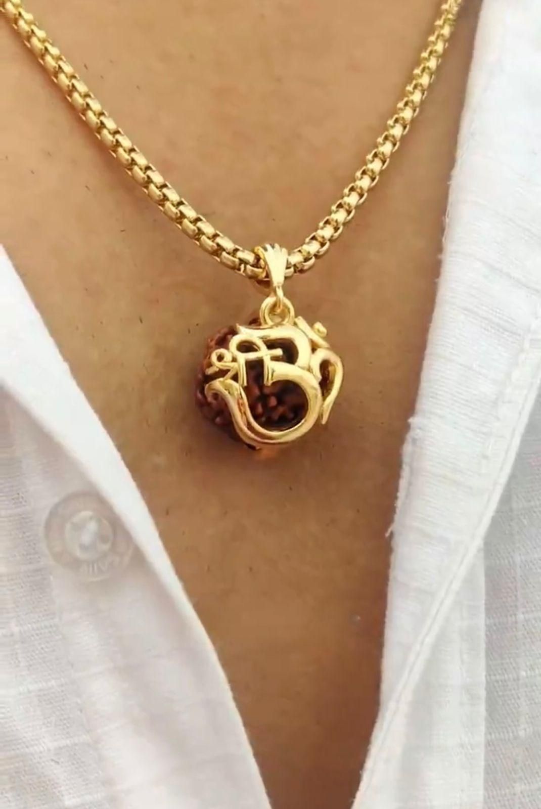 Om Rudraksha Pendant With Chain – Spiritual & Elegant Jewelry | NISHU Superstores