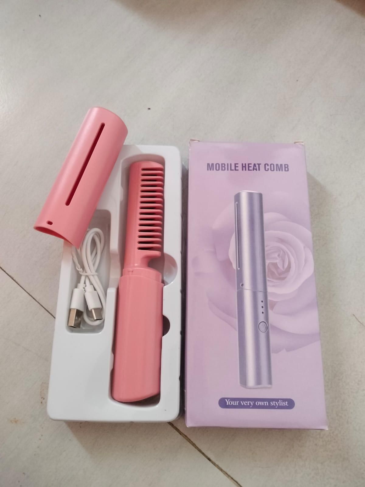 Rechargeable Hot Comb Hair Straightener | Cordless & Portable Styling Tool | NISHU Superstores