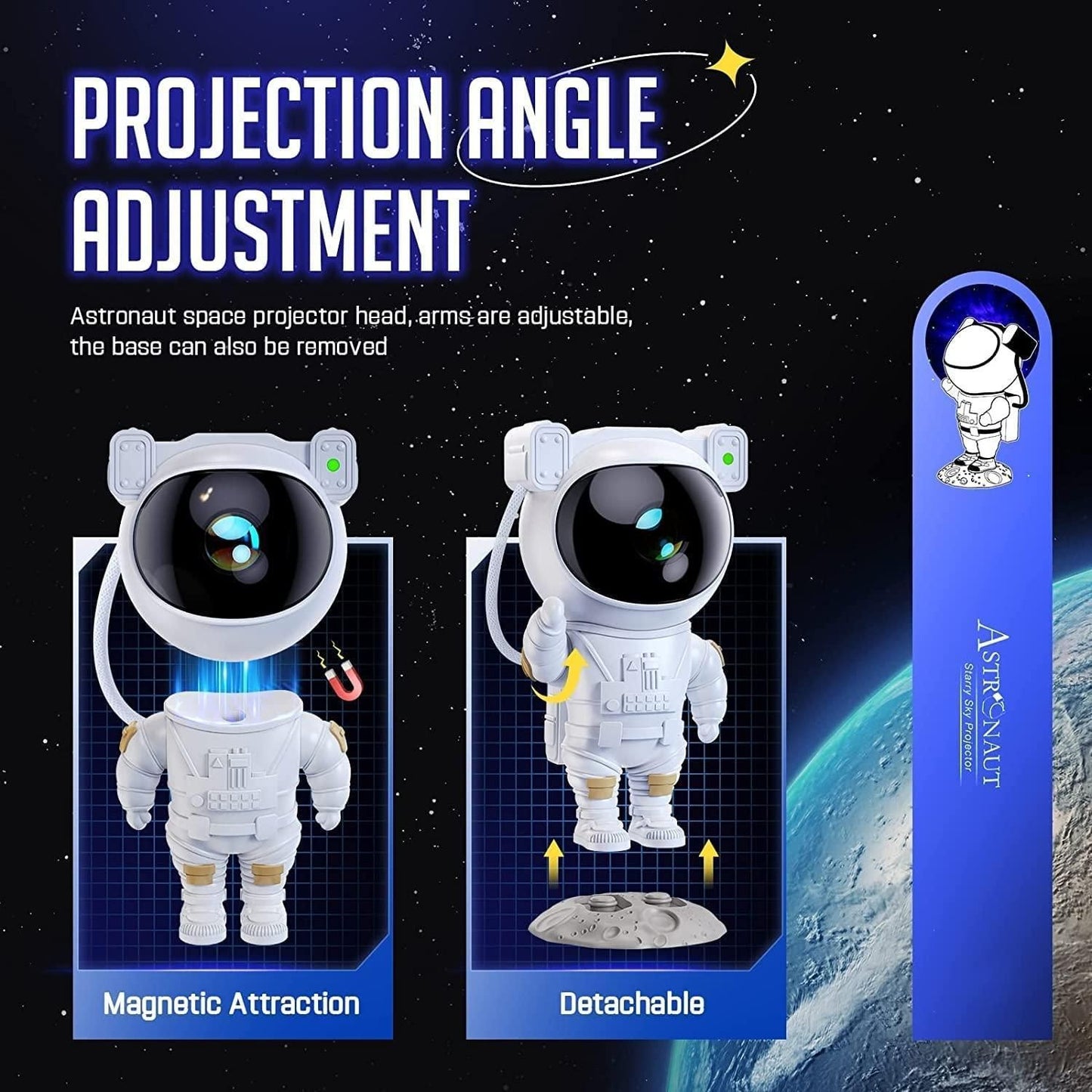 Astronaut Galaxy Projector – 360° Magnetic Head Rotation with Remote Control | NISHU Superstores