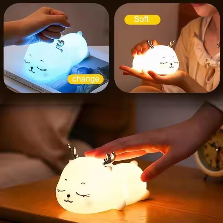 Silicon Snoring Cat Night Light – Soft Touch LED Lamp for Kids & Bedroom | NISHU Superstores