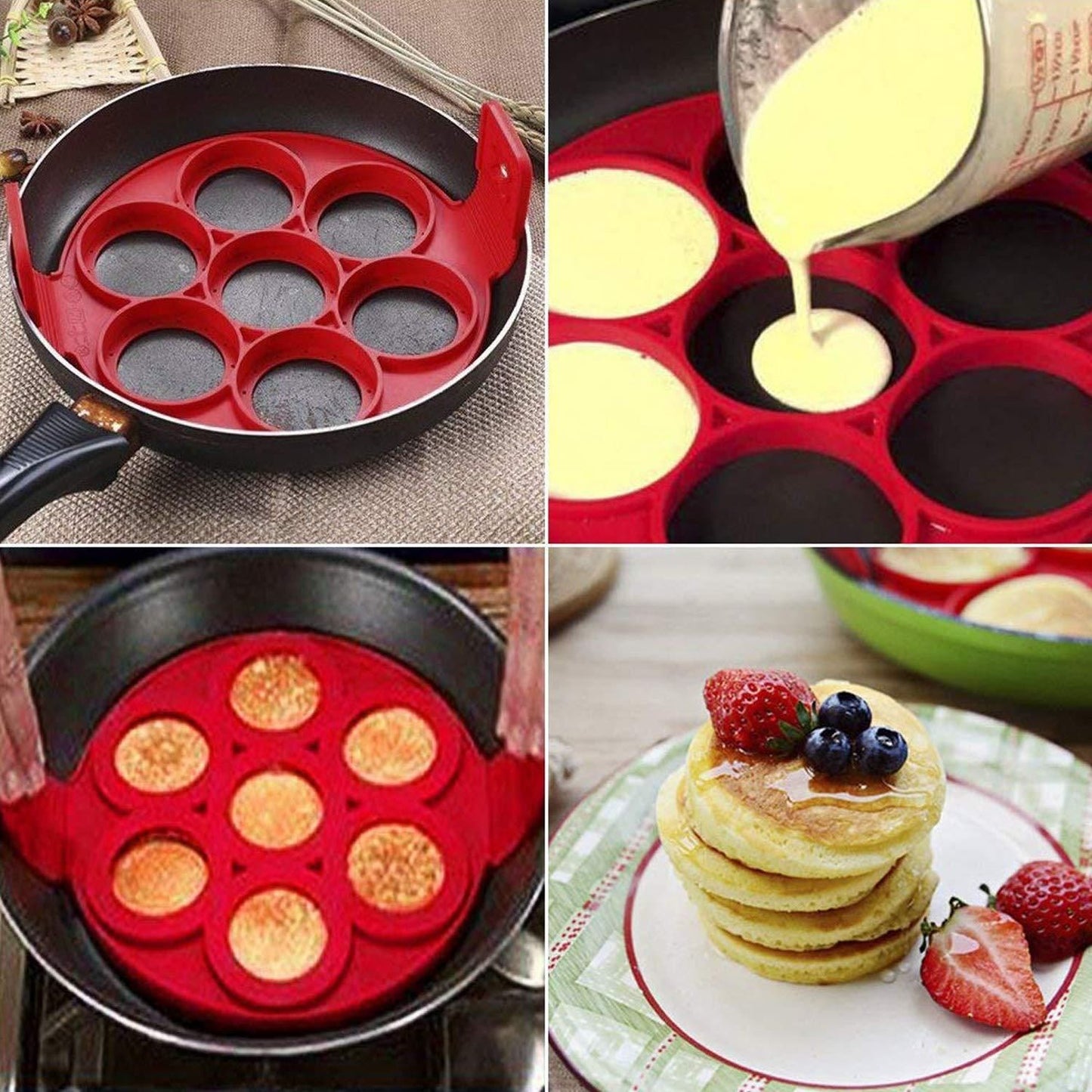 Silicone Non-Stick Pancake Maker Molds – Easy Flip Cooking Ring for Perfect Pancakes | NISHU Superstores