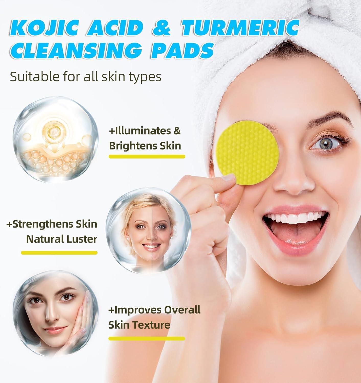 Turmeric Kojic Acid Cleansing Pads – Brightening & Exfoliating Skincare | NISHU Superstores